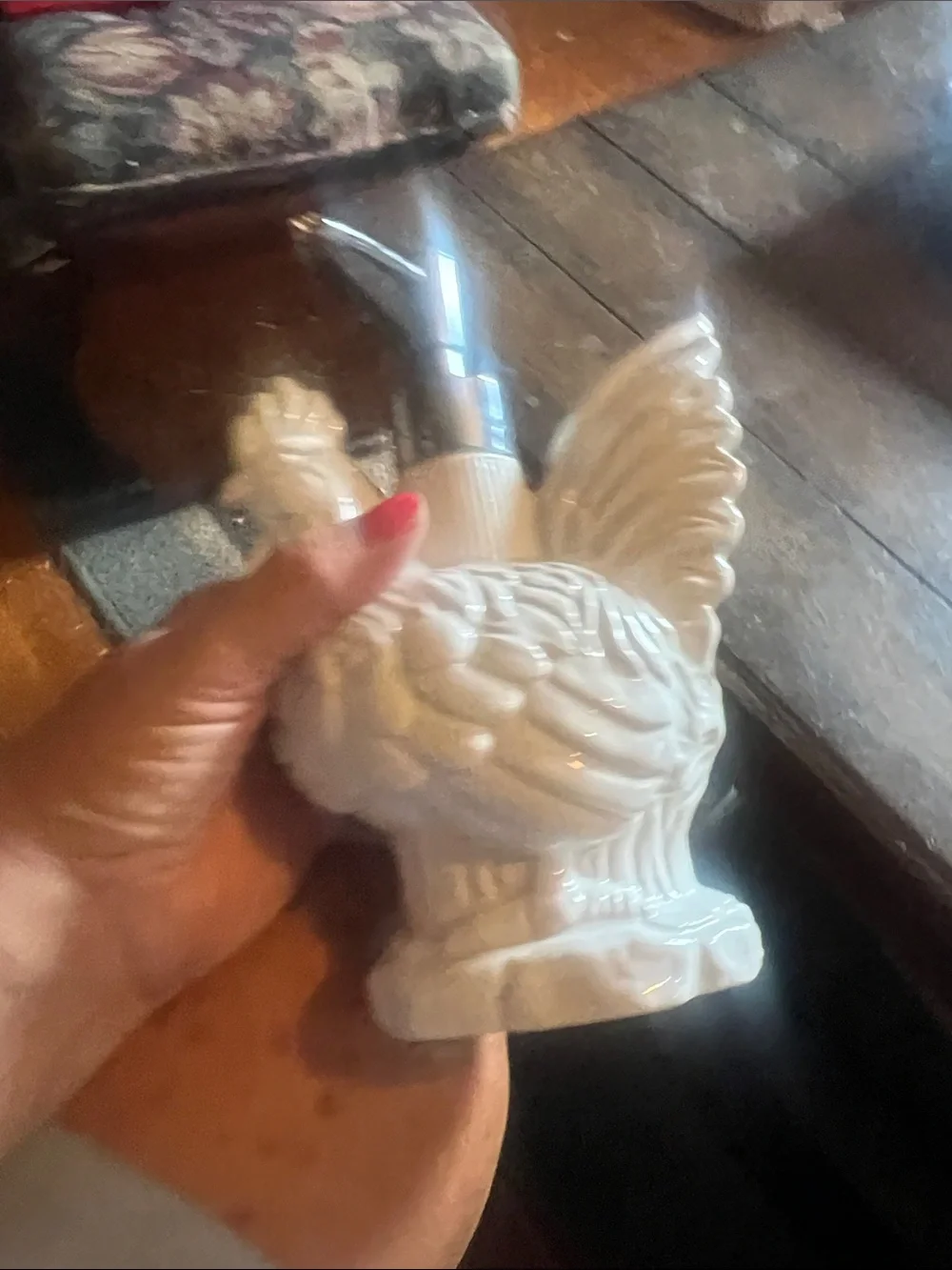 Vintage Ceramic Hen Soap Dispenser - White
